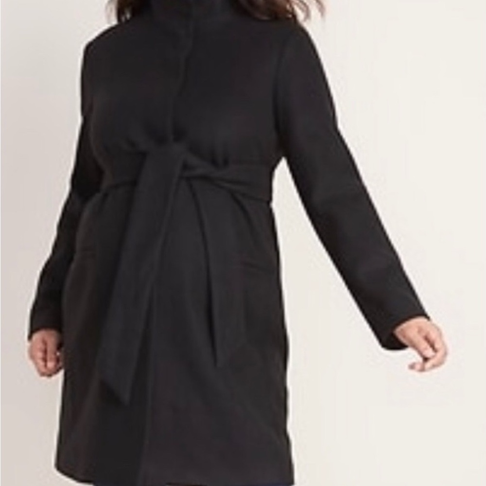 Old Navy Maternity belted Black Trench Coat